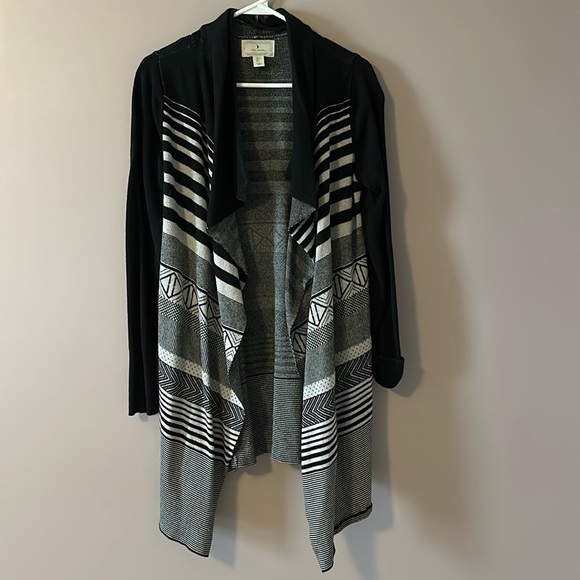 Women’s Ruby Moon Black Long Duster Shrug Cardigan Size Large 100% Cotton - Picture 1 of 3